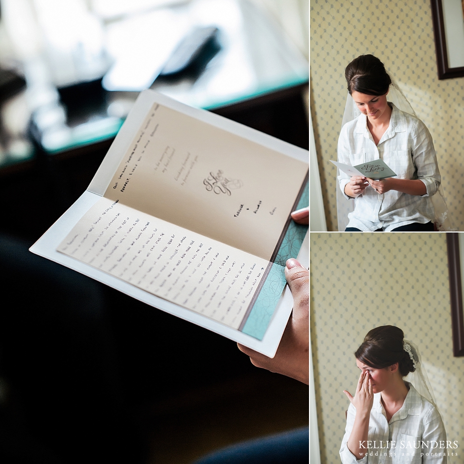 letter exchange on wedding day
